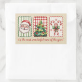 Kerst is de mooiste tijd van het jaar rechthoekige sticker (Tas)