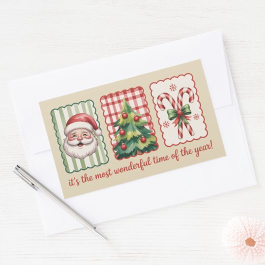 Kerst is de mooiste tijd van het jaar rechthoekige sticker (Envelop)