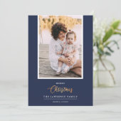 Kerst is goud | Marine Moderne verticale foto Feestdagenkaart (Staand voorkant)