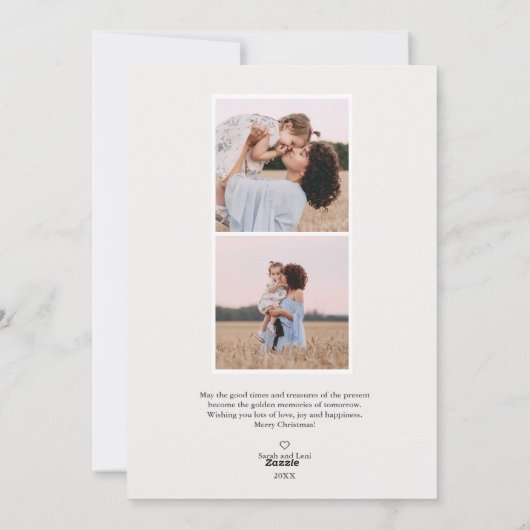 Kerst is goud | Marine Moderne verticale foto Feestdagenkaart (Achterkant)