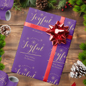 Kerst is het seizoen chique script rustieke Paarse Cadeaupapier