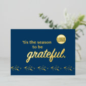 Kerst is het seizoen om dankbaar te zijn folie feestdagenkaart (Staand Voorkant)
