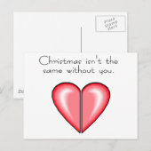Kerst is hetzelfde zonder jou feestdagenkaart (Voorkant / Achterkant)