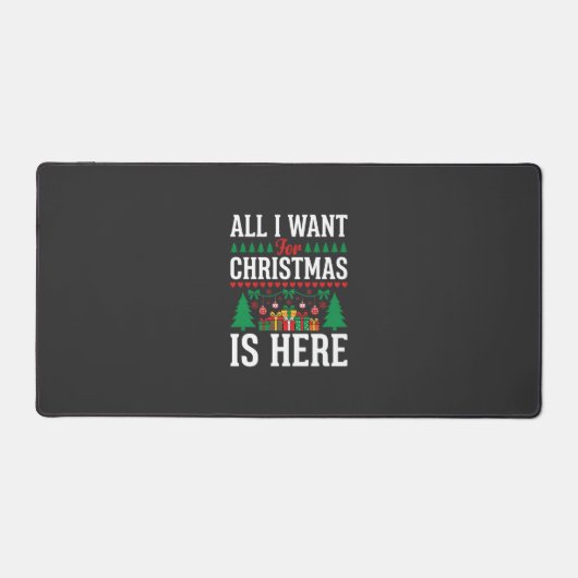 Kerst Is Hier Kerstboom Cadeau Bureaumat (Voorkant)