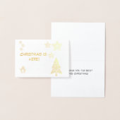 Kerst is hier, pinguïn, boom en sterren schattig folie kaarten (Display)