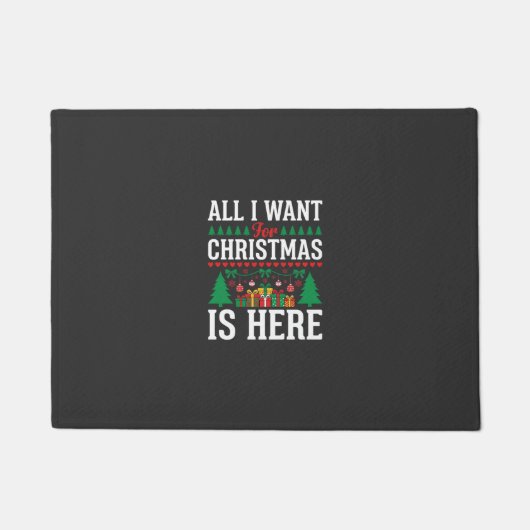 Kerst Is Hier Vakantiebomen Cadeau Deurmat (Voorkant)