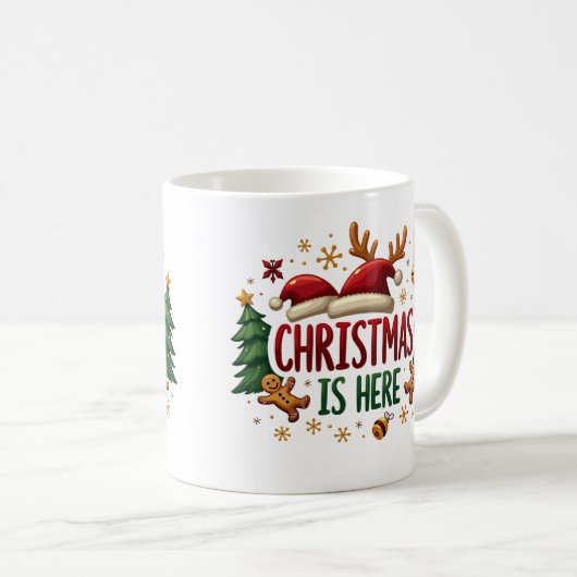 Kerst is hier, vrolijke kerst Mok (Voorkant rechts)