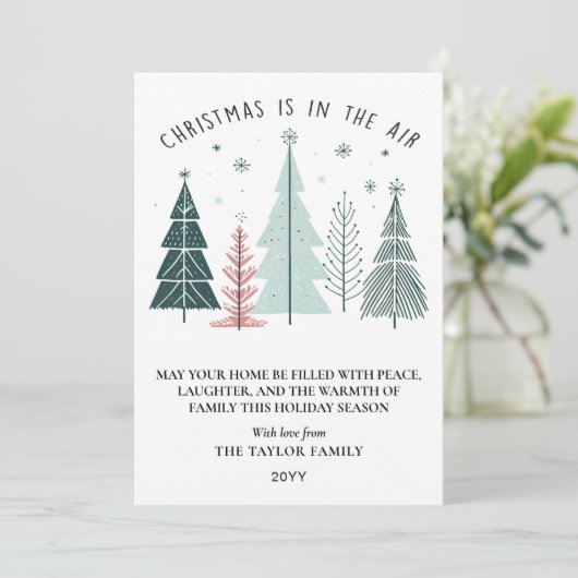 Kerst is in de lucht Moderne Boho Feestdagenkaart (Staand voorkant)