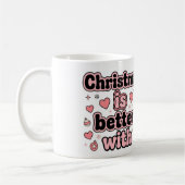 Kerst is leuker met een gepersonaliseerde hartmok koffiemok (Links)