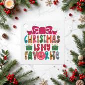 Kerst is mijn favoriete retro vakantie bedankjes labels