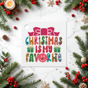 Kerst is mijn favoriete retro vakantie bedankjes labels