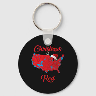 Kerst is rood 2024 electorale kaart Trump Landslid Sleutelhanger