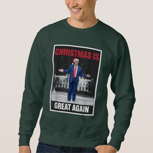 Kerst is weer geweldig Kerstpyjama Grappig Trump Trui (Voorkant)
