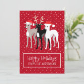 Kerst Italiaans Greyhounds Flat Vakantie Kaart (Staand voorkant)