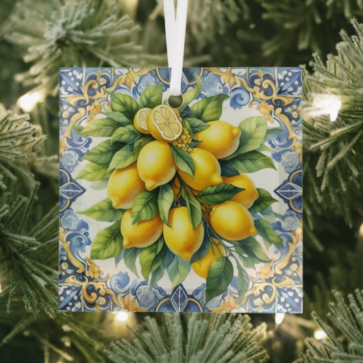Kerst Italiaanse citroenen glazen ornament (Insitu)