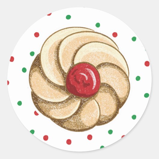 Kerst Italiaanse Koekjes Ronde Sticker (Voorkant)