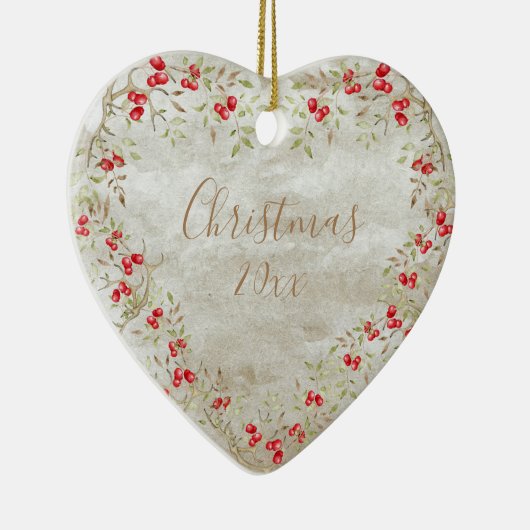 Kerst-jaarscart van de elegante Waterverf Keramisch Ornament (Rechts)