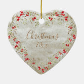 Kerst-jaarscart van de elegante Waterverf Keramisch Ornament (Achterkant)