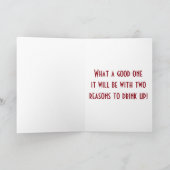 KERST & JE VERJAARDAG=DRINK OP EN FEESTEN FEESTDAGEN KAART (Binnen)