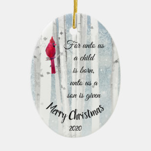 Kerst Jesaja 9:6 Een kind wordt geboren Keramisch Ornament