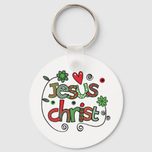 Kerst Jezus Christus Christelijke Typografie Sleutelhanger