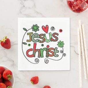 Kerst Jezus Christus Festieve Christelijke Typogra Servet
