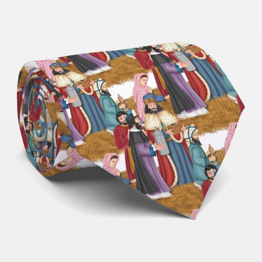 Kerst Jezus in de Manger Stropdas (Opgerold)