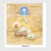 Kerst Jezus in Manger Kind van Vrede Sticker (Vel)