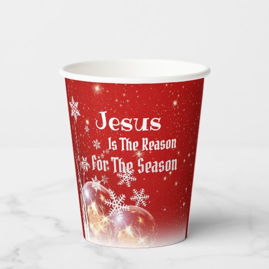 Kerst Jezus is de Reason Paper Party Cup Papieren Bekers (Achterkant)