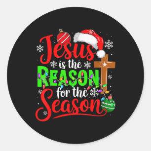 Kerst Jezus Kleding Trots Rede Voor Seizoen Kerstm Ronde Sticker