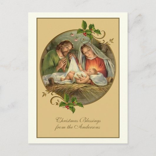 Kerst Jezus Maria Jozef Feestdagenkaart (Voorkant)