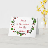 Kerst Jezus Reden voor het Seizoen Christelijk Kaart (Gele Bloem)