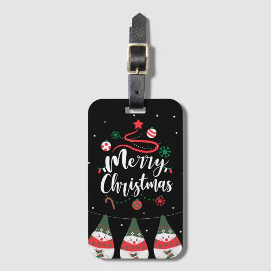 Kerst Jingle Bells Joyful Groeten Collectie Bagagelabel (Voorkant (verticaal))