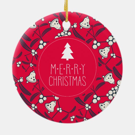 Kerst Jingle Bells Joyful Groeten Collectie Keramisch Ornament (Achterkant)