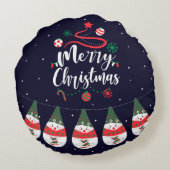 Kerst Jingle Bells Joyful Groeten Collectie Rond Kussen (Achterkant)