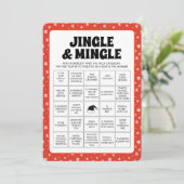 Kerst Jingle & Mingle Bingo spel Feestdagenkaart (Staand voorkant)