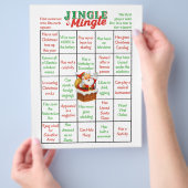 Kerst Jingle & Mingle Menselijke Bingo Spelbladen Flyer (Hand)
