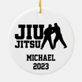 Kerst Jiu Jitsu gepersonaliseerd Keramisch Ornament (Achterkant)