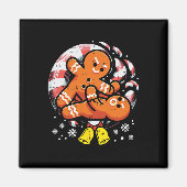 Kerst Jiu Jitsu Gingerbread Xmas Bjj Wrestling Magneet (Voorkant)