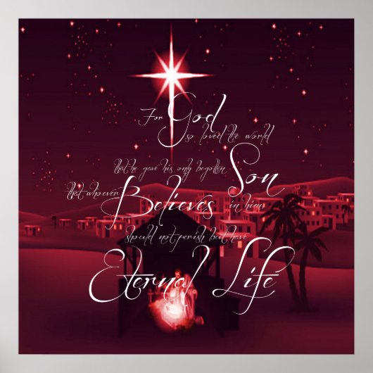 Kerst John 3:16 Poster (Voorkant)