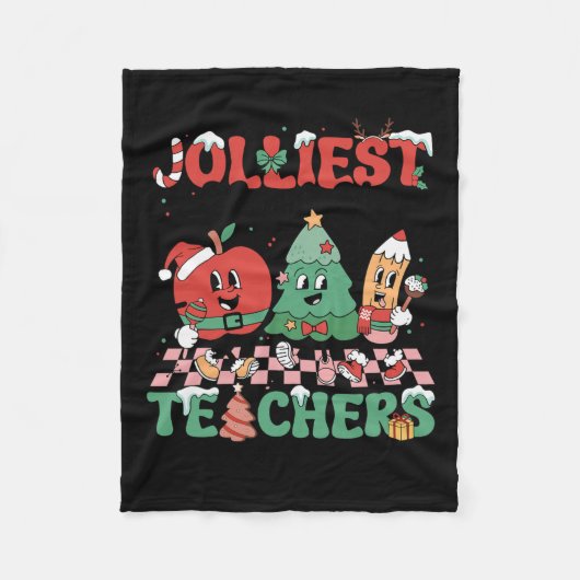 Kerst Jolliest Bunch van Leraren Schattige Groovy  Fleece Deken (Voorkant)