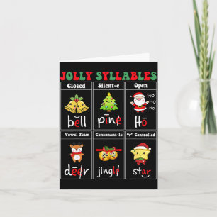 Kerst Jolly Lettergrepen Leraar Studenten Grappig Kaart
