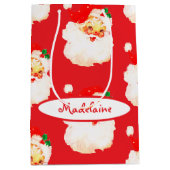 Kerst Jolly Santa Merry Fun Medium Cadeauzakje (Voorkant)