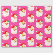 Kerst Jolly Santa Merry Roze Plezier Cadeaupapier (Vlak)