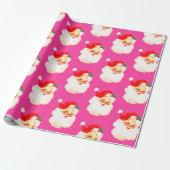 Kerst Jolly Santa Merry Roze Plezier Cadeaupapier (Uitgerold)
