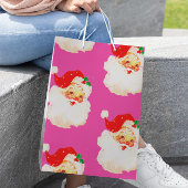 Kerst Jolly Santa Merry Roze Plezier Medium Cadeauzakje