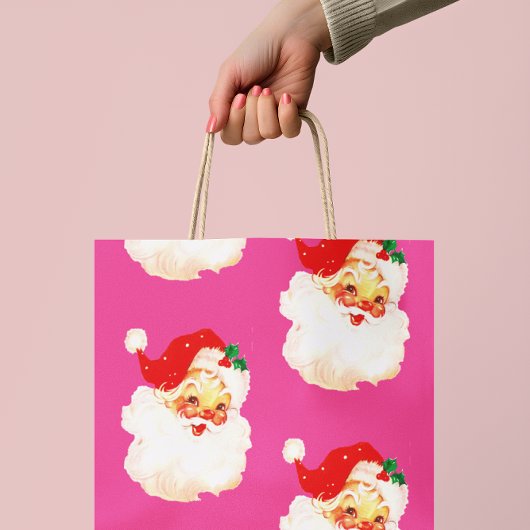 Kerst Jolly Santa Merry Roze Plezier Medium Cadeauzakje
