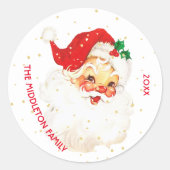Kerst Jolly Sinterklaas Leuke Vrolijke Groet Ronde Sticker (Voorkant)