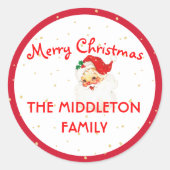 Kerst Jolly Sinterklaas Rood Plezier Merry Ronde Sticker (Voorkant)