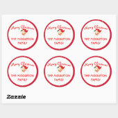 Kerst Jolly Sinterklaas Rood Plezier Merry Ronde Sticker (Vel)